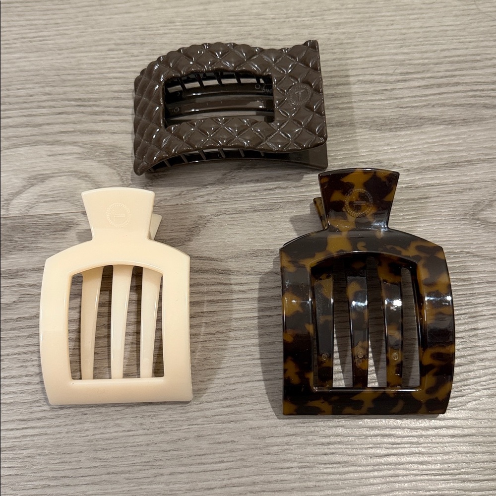 Teleties - Tortoise Shell and Cream Hair Claw Set
